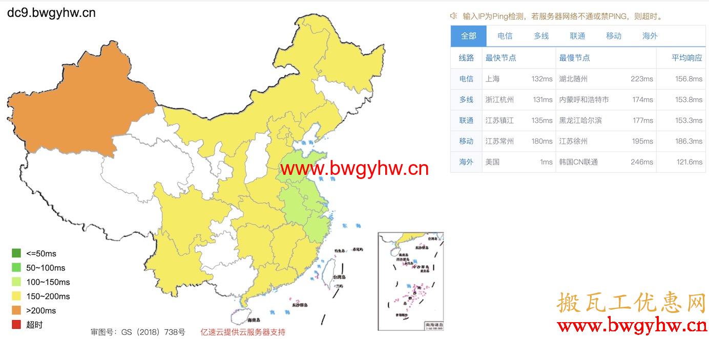 搬瓦工DC9 CN2 GIA延迟评测