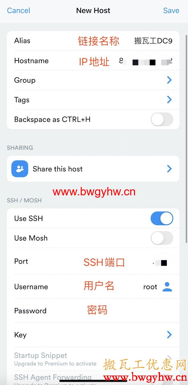 iOS苹果手机/iPad使用Termius SSH远程连接搬瓦工教程