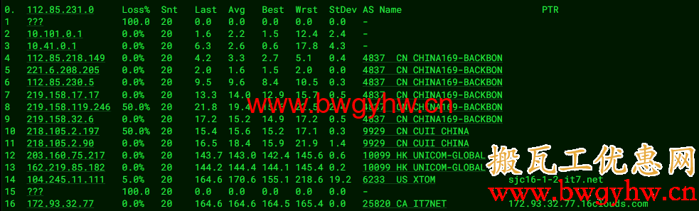 搬瓦工加拿大CN2 GIA机房路由评测